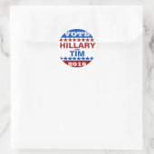 Hillary Clinton en Tim Kaine 2016 Ronde Sticker (Tas)