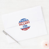 Hillary Clinton en Tim Kaine 2016 Ronde Sticker (Envelop)