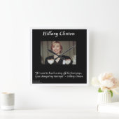 Hillary Clinton Funny Hairstyle Quote Wall klok (Huis)
