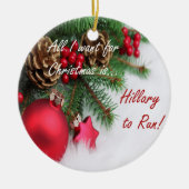 Hillary Clinton Holiday Ornament (Voorkant)