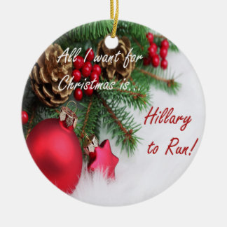 Hillary Clinton Holiday Ornament