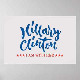 Hillary Clinton - ik ben bij haar - Hand Lettering Poster