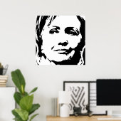 HILLARY CLINTON INK ART POSTER (Thuiskantoor)