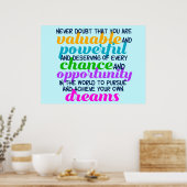 Hillary Clinton Inspirerend Dreams Quote Poster (Keuken)