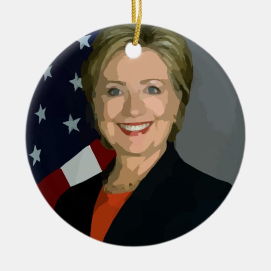 hillary clinton keramisch ornament (Voorkant)