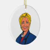 Hillary Clinton-kerstboomversiering Keramisch Ornament (Rechts)