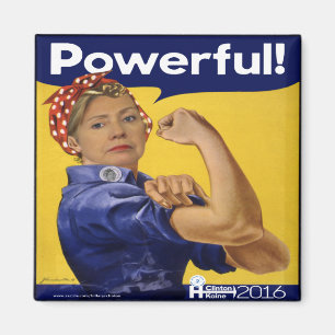 Hillary Clinton Krachtig. Magneet
