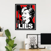 Hillary Clinton: LIES! Poster (Thuiskantoor)