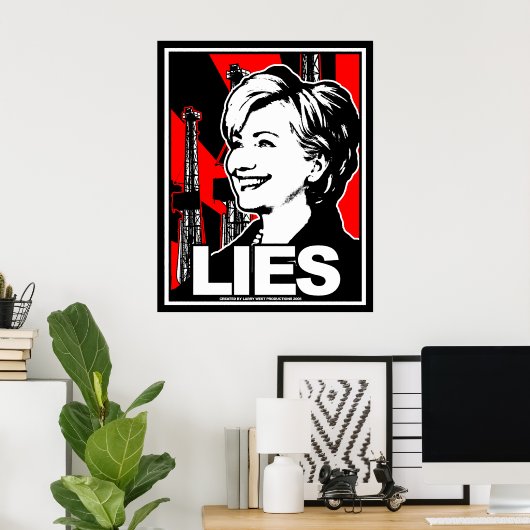 Hillary Clinton: LIES! Poster (Thuiskantoor)