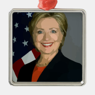 hillary clinton metalen ornament