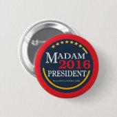 Hillary Clinton, mevrouw President Ronde Button 5,7 Cm (Voorkant /achterkant)