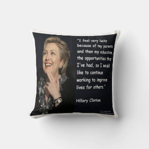 Hillary Clinton "Onderwijs & Ouders" Kussen met Sp