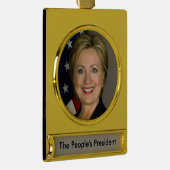 Hillary Clinton Ornament Verguld Banner Ornament (Rechts)