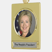 Hillary Clinton Ornament Verguld Banner Ornament (Links)