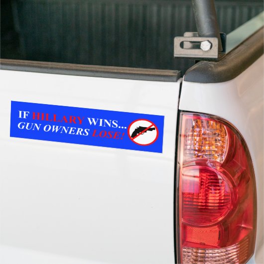 Hillary Clinton Pistool Control Bumpersticker (Op Truck)