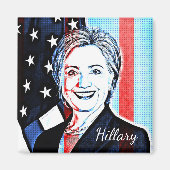 Hillary Clinton Portrait Pop Art Magnet (Devant)