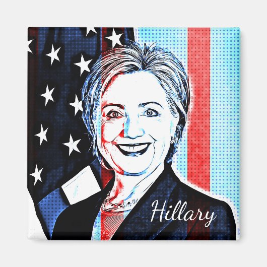 Hillary Clinton Portrait Pop Art Magnet (Devant)