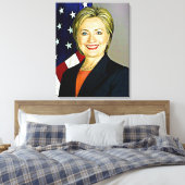 Hillary Clinton portret digitale kunst canvas Afdruk (Insitu (Slaapkamer))