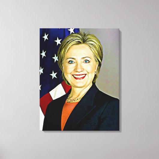 Hillary Clinton portret digitale kunst canvas Afdruk (Voorkant)