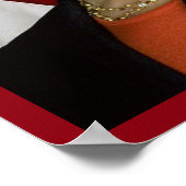 Hillary Clinton Pres, Flag & Caring WordPoster Poster (Hoek)