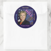 Hillary Clinton Pres., Flag & Caring Words Sticker (Tas)