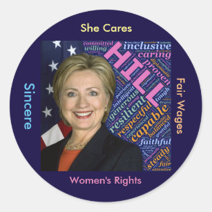 Hillary Clinton Prés., Sticker de mots de drapeau 