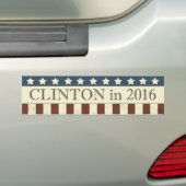 Hillary Clinton President 2016 Stars Stripes Bumpersticker (Op auto)