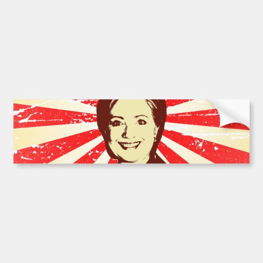 HILLARY CLINTON RED HEAD.png Bumpersticker (Voorkant)