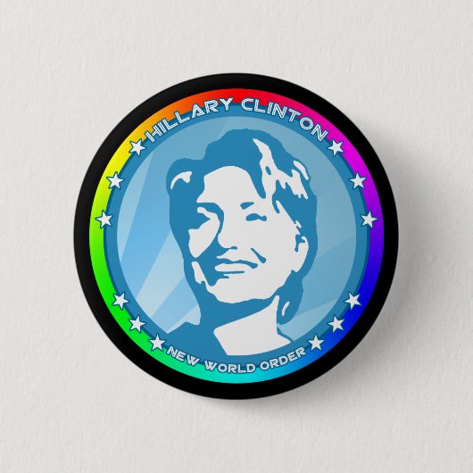 hillary clinton. regenboog. ronde button 5,7 cm (Voorkant)