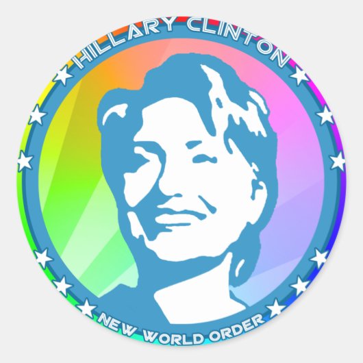 hillary clinton. regenboog. ronde sticker (Voorkant)