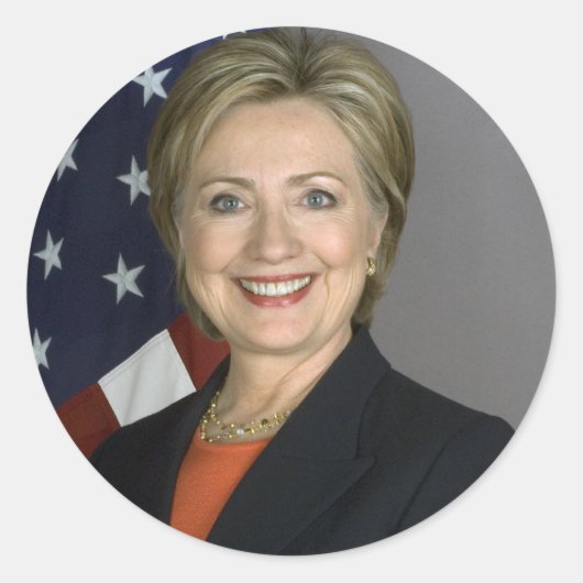 Hillary Clinton Ronde Sticker (Voorkant)