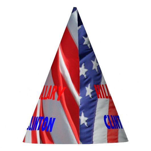 Hillary Clinton Running President American Flag Feesthoedjes (Achterkant)