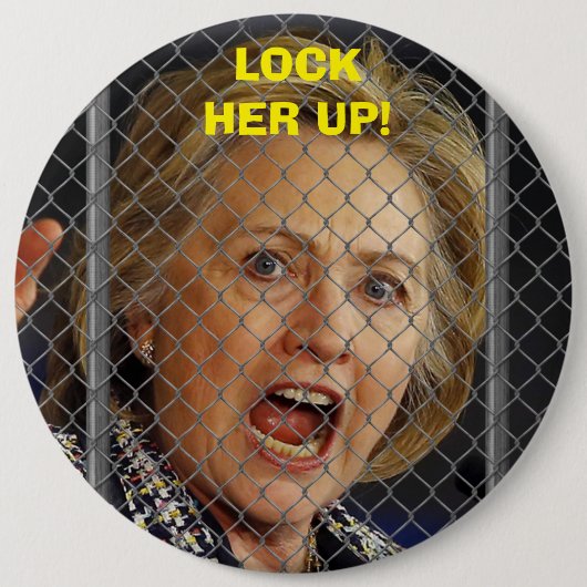 Hillary Clinton - sluit haar op Ronde Button 6,0 Cm (Voorkant)