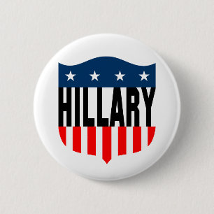 hillary clinton : sterren & strepen : ronde button 5,7 cm