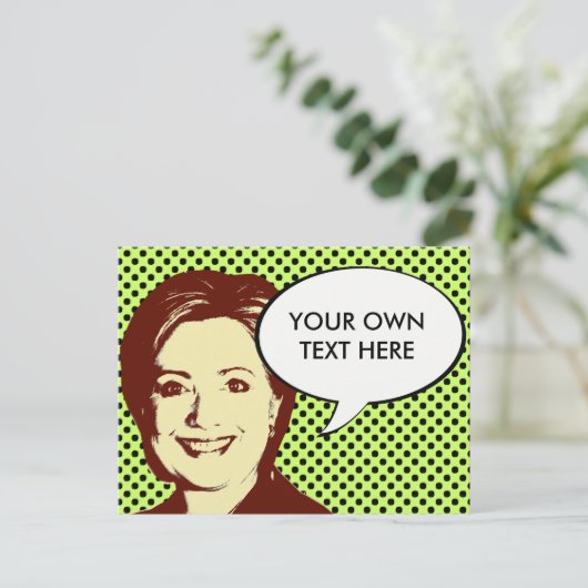 HILLARY CLINTON TALK BUBBLE BRIEFKAART (Staand voorkant)