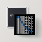 hillary clinton textual vierkante button 5,1 cm (Voorkant /achterkant)