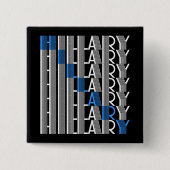 hillary clinton textual vierkante button 5,1 cm (Voorkant)