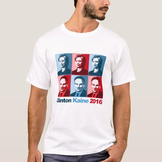Hillary Clinton Tim Kaine 2016 T-shirt (Voorkant)