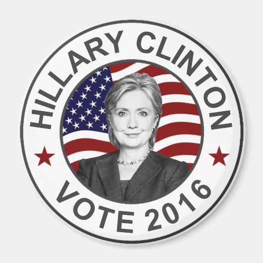 Hillary Clinton US Flag Magneet (Voorkant)