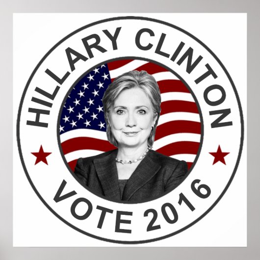 Hillary Clinton US Flag Poster (Voorkant)
