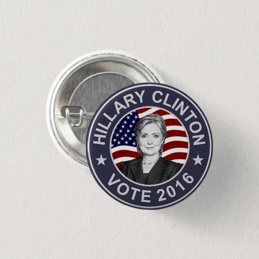 Hillary Clinton US Flag Ronde Button 3,2 Cm (Voorkant /achterkant)