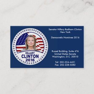 Hillary Clinton Visitekaartjes