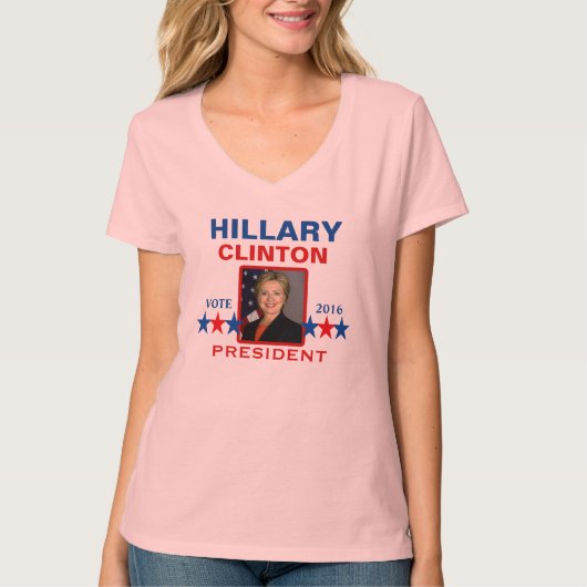 Hillary Clinton voor President 2016 T-shirt (Voorkant)