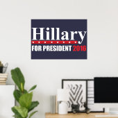 Hillary Clinton voor President Poster (Thuiskantoor)