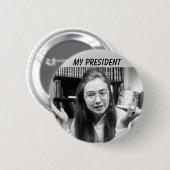 HILLARY CLINTON VOOR PRESIDENT RONDE BUTTON 5,7 CM (Voorkant /achterkant)