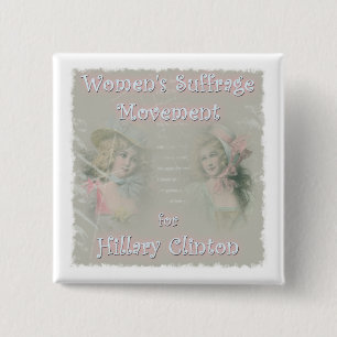 Hillary Clinton voor President Vierkante Button 5,1 Cm