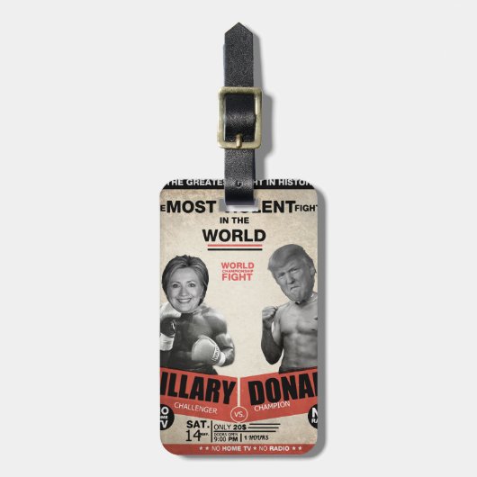 Hillary Clinton vs. Donald Trump 2016 Bagagelabel (Voorkant verticaal)