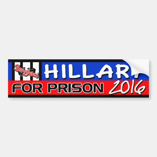 "Hillary for Prison" 2016 Bumpersticker (Voorkant)