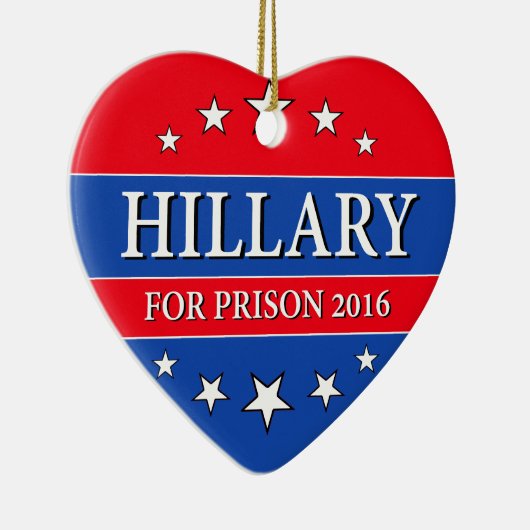"HILLARY FOR PRISON 2016" KERAMISCH ORNAMENT (Rechts)
