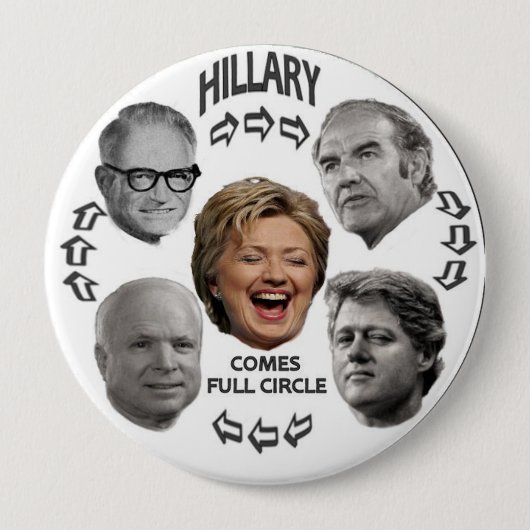 Hillary Full Circle 4-inch Button (Voorkant)